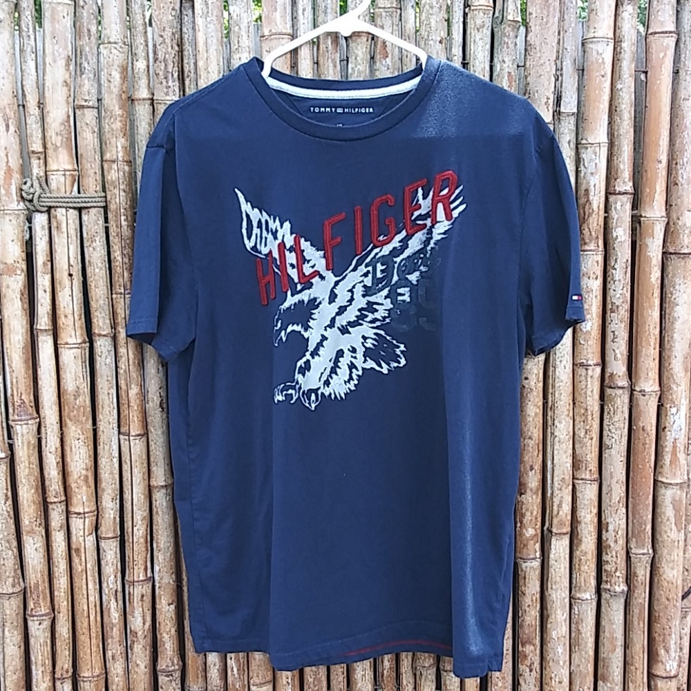 Tommy Hilfiger Navy Blue Tshirt Eagle Men's Large